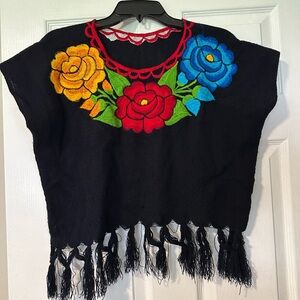 Embroidered Floral Black Top purchased in Oaxaca